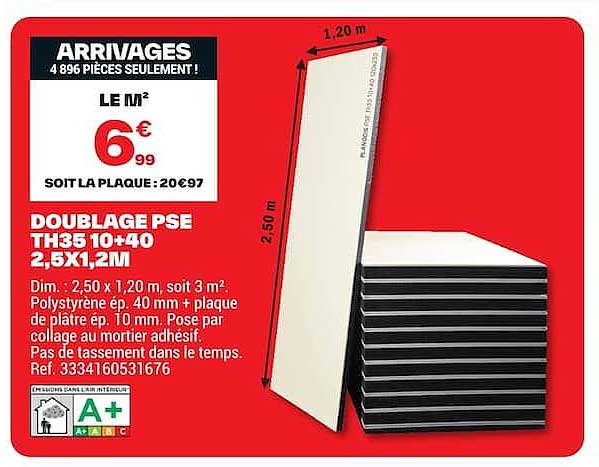 DOUBLAGE PSE TH35 10+40 2,5X1,2M