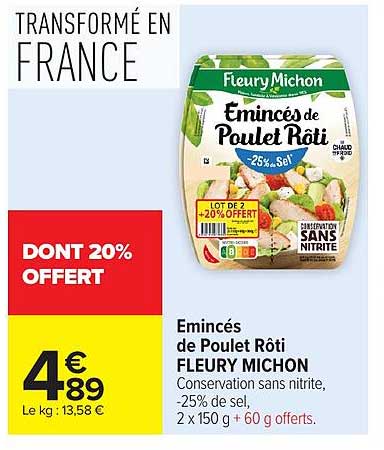Émincés de Poulet Rôti FLEURY MICHON