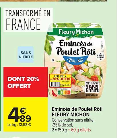 Émincés de Poulet Rôti FLEURY MICHON