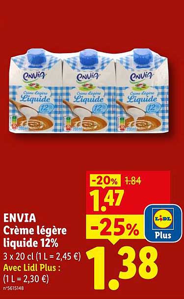 ENVIA Crème légère liquide 12%
