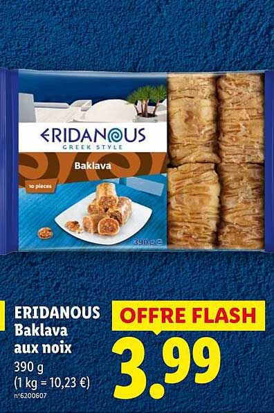 ERIDANOUS Baklava aux noix 390 g (1 kg = 10,23 €) n°6200607