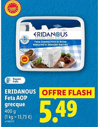 ERIDANOUS Feta AOP grecque 400 g