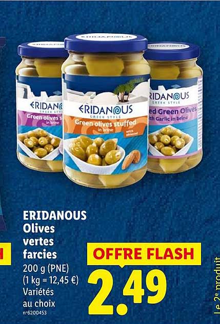ERIDANOUS Olives vertes farcies