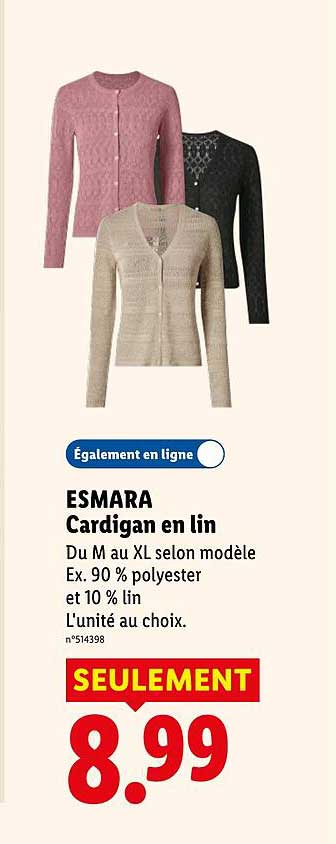 ESMARA Cardigan en lin