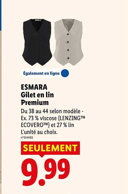 ESMARA Gilet en lin Premium