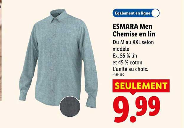 ESMARA Men Chemise en lin