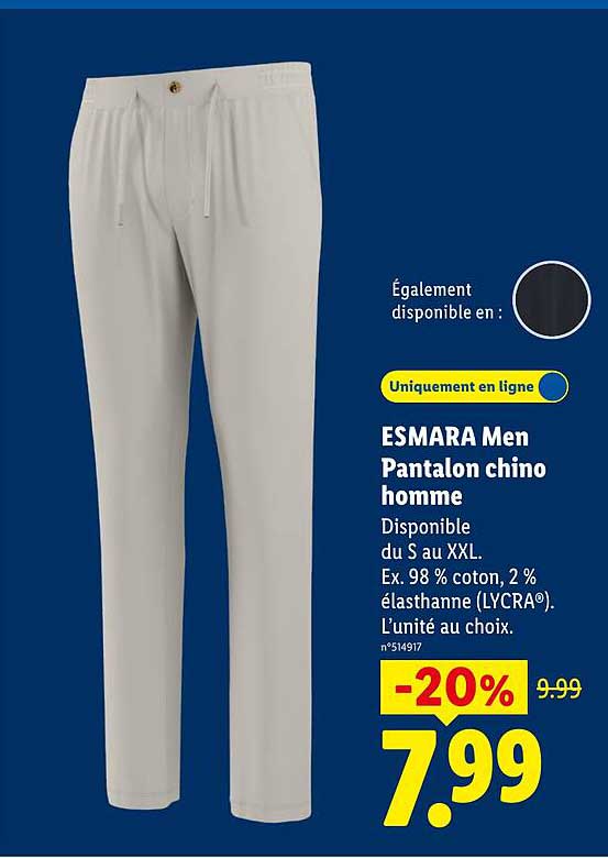 ESMARA Men Pantalon chino homme