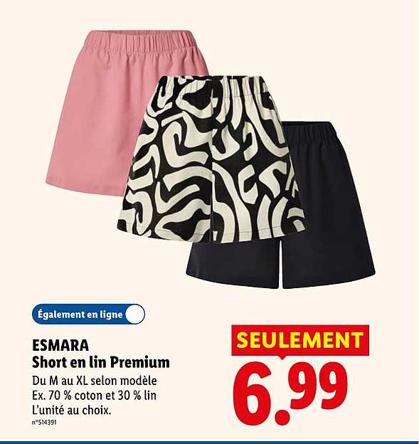 ESMARA Short en lin Premium