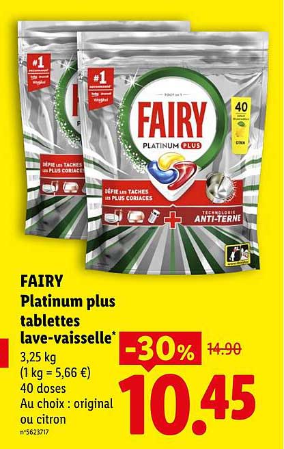 FAIRY Platinum plus tablettes lave-vaisselle*