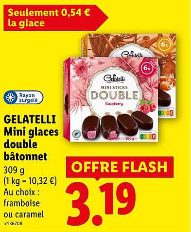 GELATELLI Mini glaces double bâtonnet