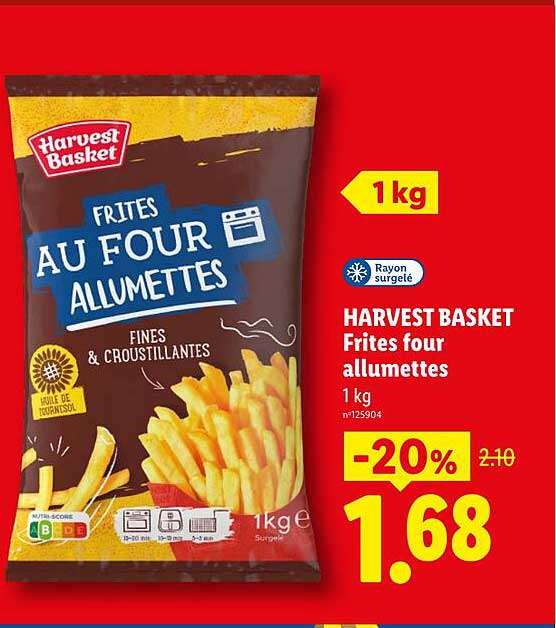 HARVEST BASKET Frites four allumettes 1 kg