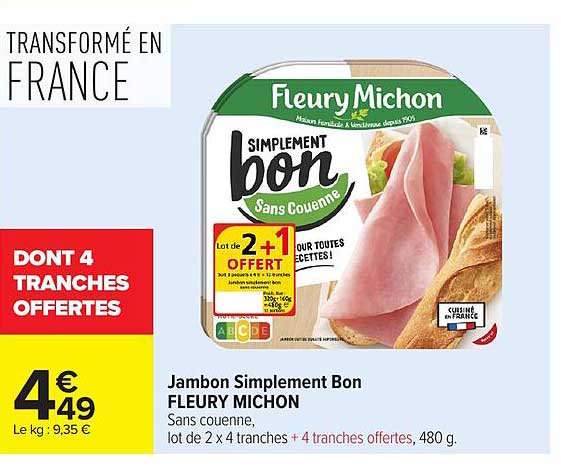 Jambon Simplement Bon FLEURY MICHON