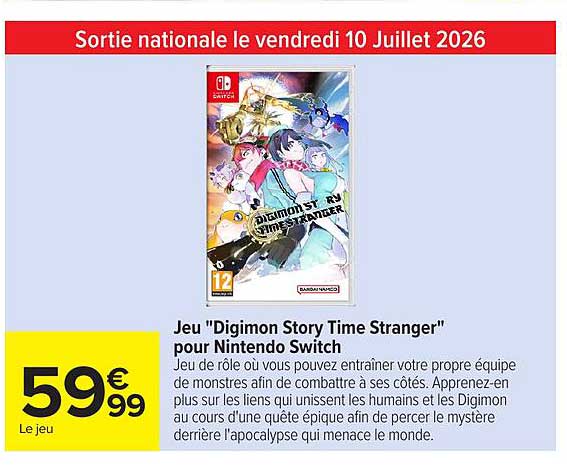 Jeu "Digimon Story Time Stranger" pour Nintendo Switch