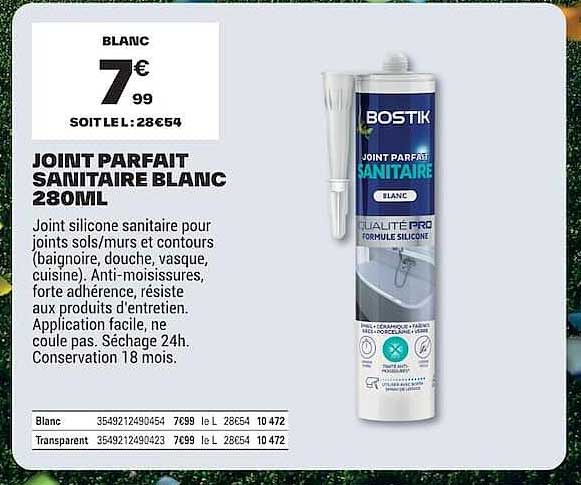 JOINT PARFAIT SANITAIRE BLANC 280ML