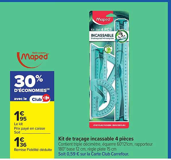 Kit de traçage incassable 4 pièces