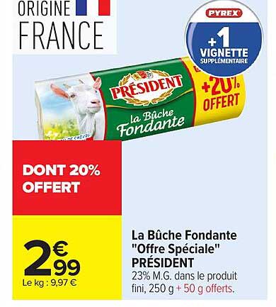La Bûche Fondante "Offre Spéciale" PRÉSIDENT