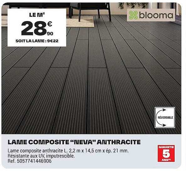 LAME COMPOSITE "NEVA" ANTHRACITE