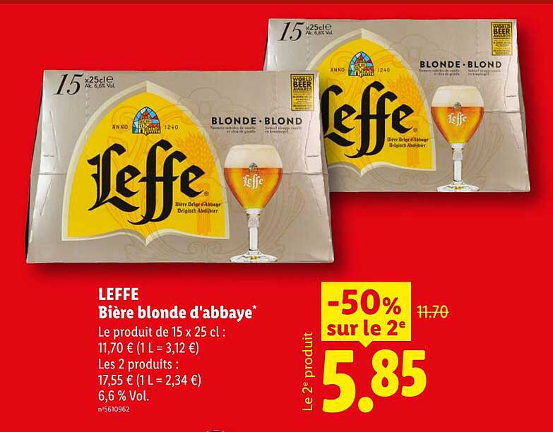 LEFFE Bière blonde d'abbaye*
