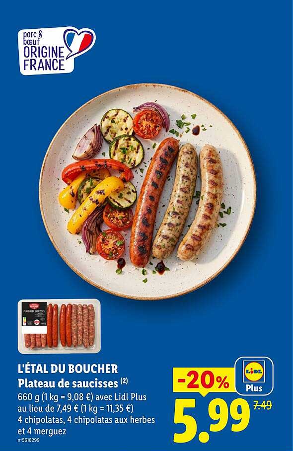 L'ÉTAL DU BOUCHER Plateau de saucisses (2)