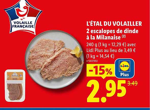 L'ÉTAL DU VOLAILLIER 2 escalopes de dinde à la Milanise (2)