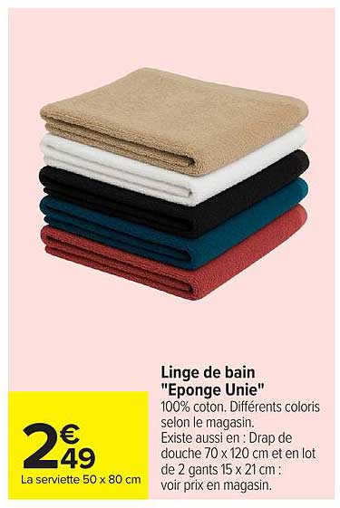Linge de bain "Eponge Unie"