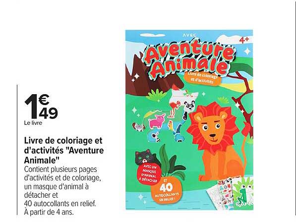Livre de coloriage et d'activités "Aventure Animale"
