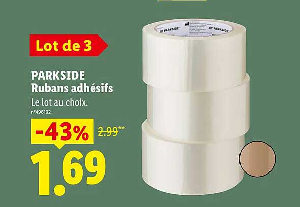 Lot de 3 PARKSIDE Rubans adhésifs Le lot au choix.