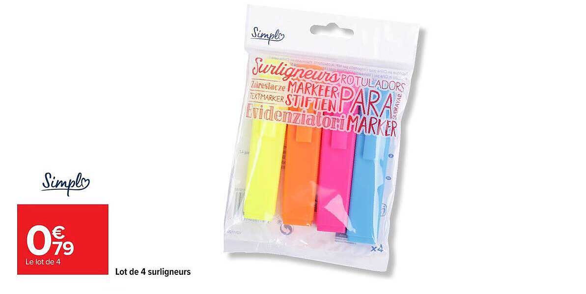 Lot de 4 surligneurs