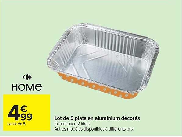Lot de 5 plats en aluminium décorés