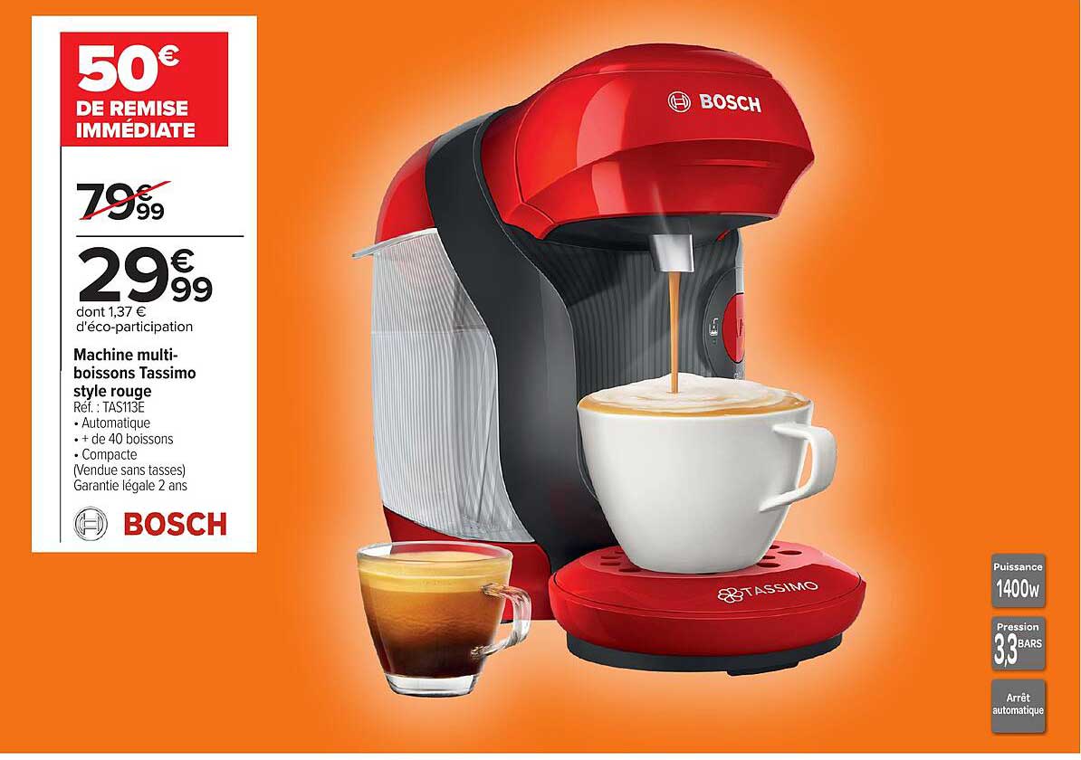 Machine multi-boissons Tassimo style rouge