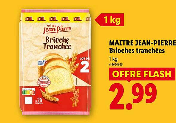 MAITRE JEAN-PIERRE Brioches tranchées 1 kg