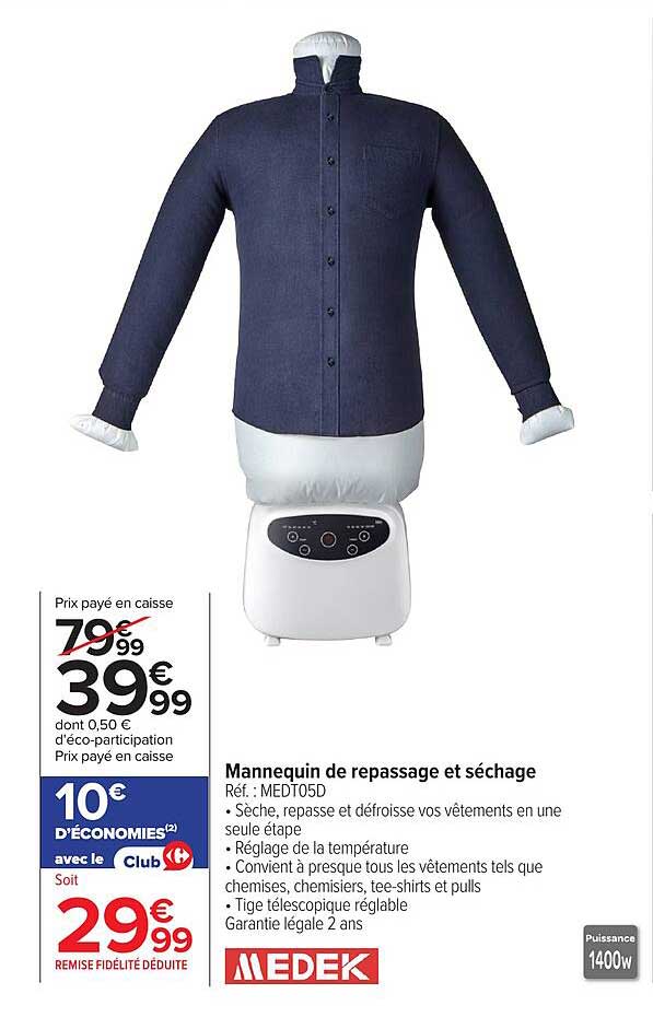 Mannequin de repassage et séchage