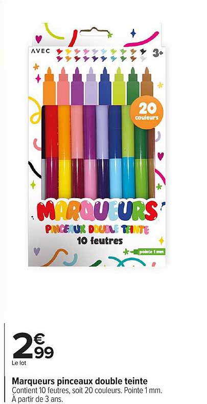 Marqueurs pinceaux double teinte