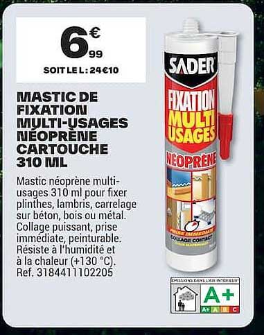 MASTIC DE FIXATION MULTI-USAGES NEOPRENE CARTOUCHE 310 ML