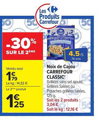 Noix de Cajou CARREFOUR CLASSIC'