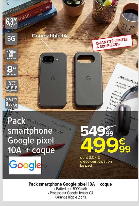 Pack smartphone Google pixel 10A + coque