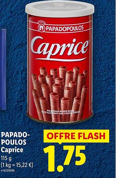 PAPADOPOULOS Caprice 115 g (1 kg = 15,22 €) n°6209986 OFFRE FLASH