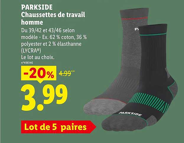 PARKSIDE Chaussettes de travail homme