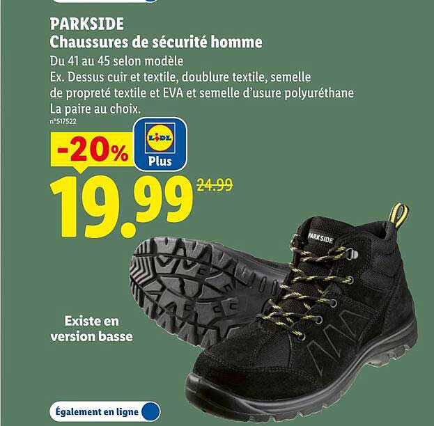 PARKSIDE Chaussures de sécurité homme