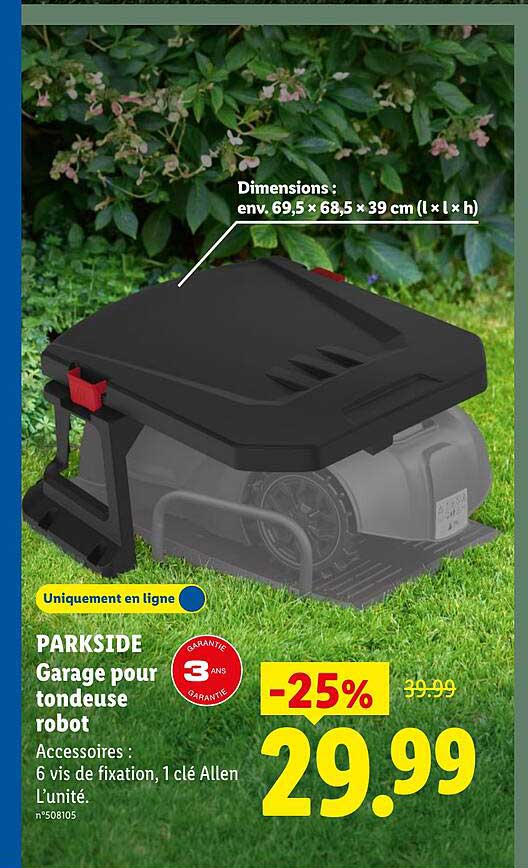 PARKSIDE Garage pour tondeuse robot