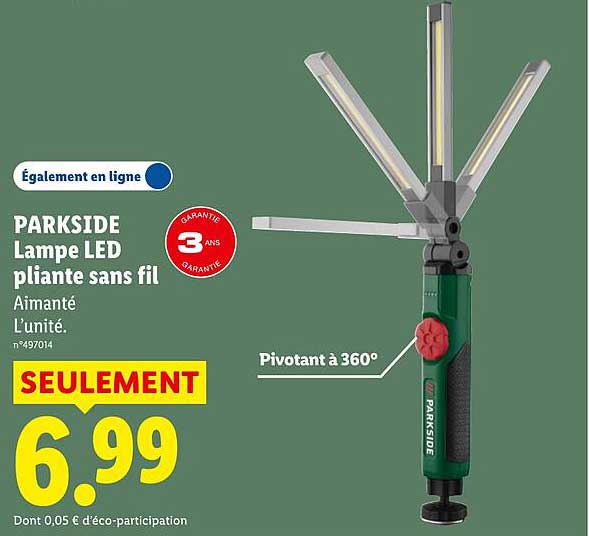 PARKSIDE Lampe LED pliante sans fil