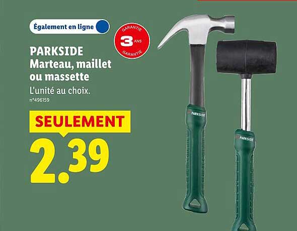 PARKSIDE Marteau, maillet ou massette