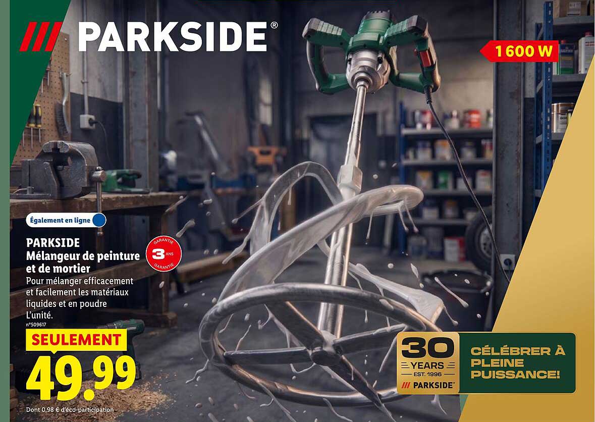 PARKSIDE Mélangeur de peinture et de mortier