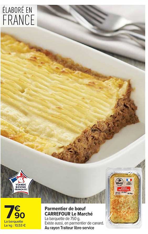 Parmentier de bœuf CARREFOUR Le Marché
