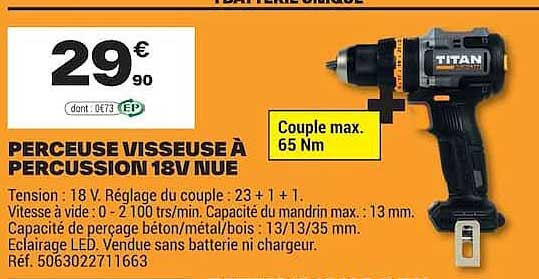 PERCEUSE VISSEUSE A PERCUSSION 18V NUE