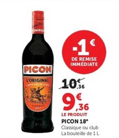 PICON 18° Classique ou club La bouteille de 1 L