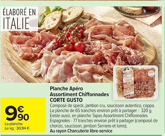 Planche Apéro Assortiment Chiffonnades CORTE GUSTO