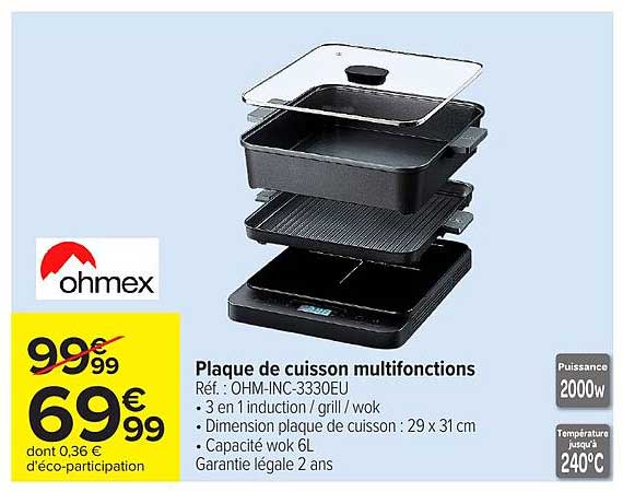 Plaque de cuisson multifonctions