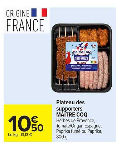 Plateau des supporters MAITRE COQ