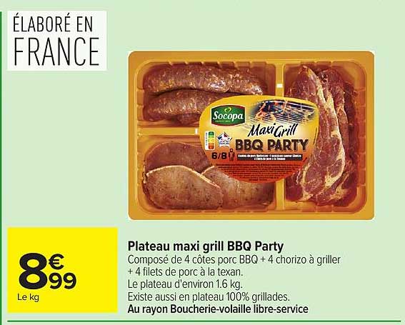 Plateau maxi grill BBQ Party